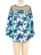 Emanuel Ungaro Tropical Floral Lantern Sleeve Top Top arcadeshops.com