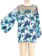 Emanuel Ungaro Tropical Floral Lantern Sleeve Top Top arcadeshops.com