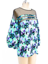 Emanuel Ungaro Tropical Floral Lantern Sleeve Top Top arcadeshops.com