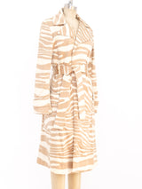 Bill Blass Tonal Zebra Belted Coat Jacket arcadeshops.com