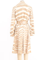 Bill Blass Tonal Zebra Belted Coat Jacket arcadeshops.com