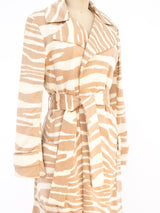 Bill Blass Tonal Zebra Belted Coat Jacket arcadeshops.com