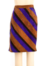 Valentino Striped Suede Skirt Bottom arcadeshops.com