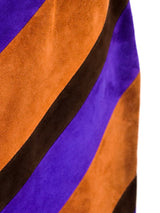 Valentino Striped Suede Skirt Bottom arcadeshops.com