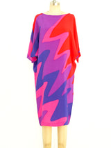 Electric Chevron Printed Silk Dress Dress arcadeshops.com
