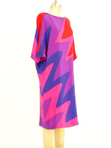 Electric Chevron Printed Silk Dress Dress arcadeshops.com