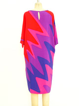 Electric Chevron Printed Silk Dress Dress arcadeshops.com