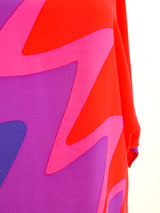 Electric Chevron Printed Silk Dress Dress arcadeshops.com