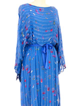 Striped Silk Chiffon Midi Dress Dress arcadeshops.com