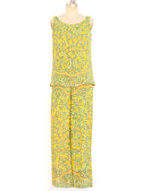 1960's Emilio Pucci Printed Silk Pant Ensemble Suit arcadeshops.com