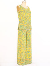 1960's Emilio Pucci Printed Silk Pant Ensemble Suit arcadeshops.com