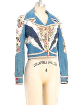 Roberto Cavalli Patchwork Leather and Denim Jacket Jacket arcadeshops.com