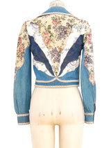 Roberto Cavalli Patchwork Leather and Denim Jacket Jacket arcadeshops.com
