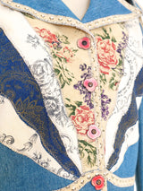 Roberto Cavalli Patchwork Leather and Denim Jacket Jacket arcadeshops.com