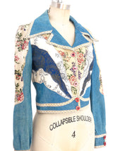 Roberto Cavalli Patchwork Leather and Denim Jacket Jacket arcadeshops.com