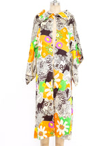 Psychedelic Printed Satin House Coat Jacket arcadeshops.com