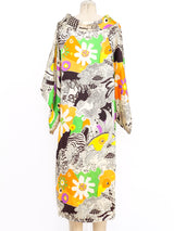 Psychedelic Printed Satin House Coat Jacket arcadeshops.com