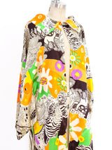 Psychedelic Printed Satin House Coat Jacket arcadeshops.com