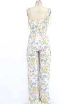 Floral Printed Cotton Jumpsuit Suit arcadeshops.com