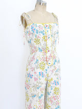 Floral Printed Cotton Jumpsuit Suit arcadeshops.com