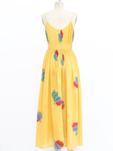 Kenzo Leaf Print Cotton Maxi Dress Dress arcadeshops.com