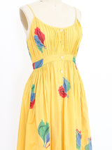 Kenzo Leaf Print Cotton Maxi Dress Dress arcadeshops.com