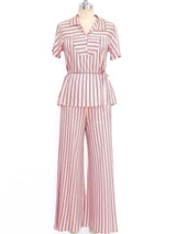 1940's Pink Rayon Pajama Ensemble Suit arcadeshops.com