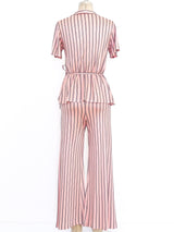 1940's Pink Rayon Pajama Ensemble Suit arcadeshops.com