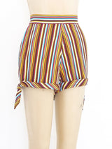 Striped Buckle Shorts Bottom arcadeshops.com
