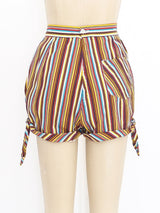 Striped Buckle Shorts Bottom arcadeshops.com