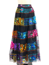 Hand Embroidered Mexican Net Skirt Bottom arcadeshops.com