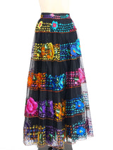 Hand Embroidered Mexican Net Skirt Bottom arcadeshops.com