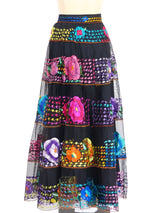 Hand Embroidered Mexican Net Skirt Bottom arcadeshops.com