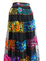 Hand Embroidered Mexican Net Skirt Bottom arcadeshops.com