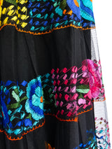 Hand Embroidered Mexican Net Skirt Bottom arcadeshops.com