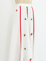 Strawberry Embroidered Maxi Skirt Bottom arcadeshops.com