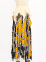 Giorgio di Sant'Angelo Leather Trimmed Flutter Skirt Bottom arcadeshops.com