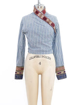 Romeo Gigli Striped Wrap Top Top arcadeshops.com