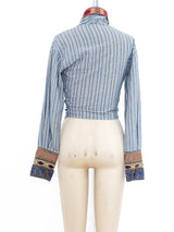 Romeo Gigli Striped Wrap Top Top arcadeshops.com