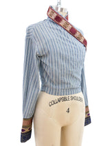 Romeo Gigli Striped Wrap Top Top arcadeshops.com