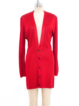 Alaia Crimson Knit Cardigan Dress Jacket arcadeshops.com