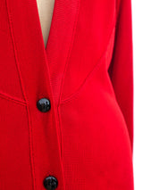 Alaia Crimson Knit Cardigan Dress Jacket arcadeshops.com