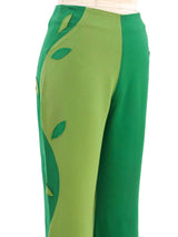 Moschino Two Tone Leaf Applique Pants Bottom arcadeshops.com