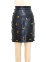 Moschino Studded Leather Skirt Bottom arcadeshops.com