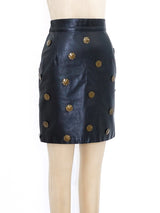 Moschino Studded Leather Skirt Bottom arcadeshops.com