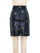 Moschino Studded Leather Skirt Bottom arcadeshops.com