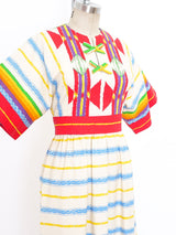Rainbow Ikat Printed Cotton Dress Dress arcadeshops.com