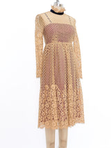 Caramel Lace Midi Dress Dress arcadeshops.com