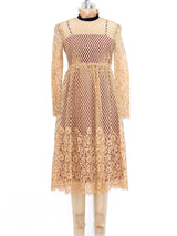 Caramel Lace Midi Dress Dress arcadeshops.com