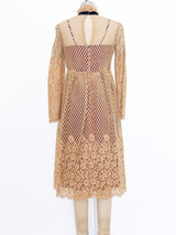 Caramel Lace Midi Dress Dress arcadeshops.com